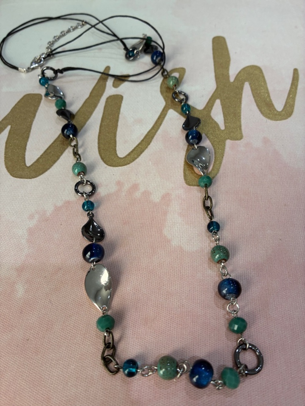 Beaded Blue-Green Women’s Necklace - Brand Unspecified